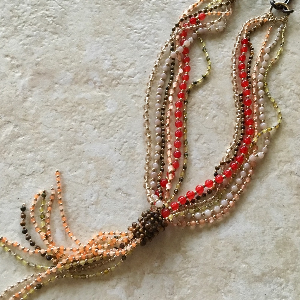 Chico’s multi color beaded lariat necklace